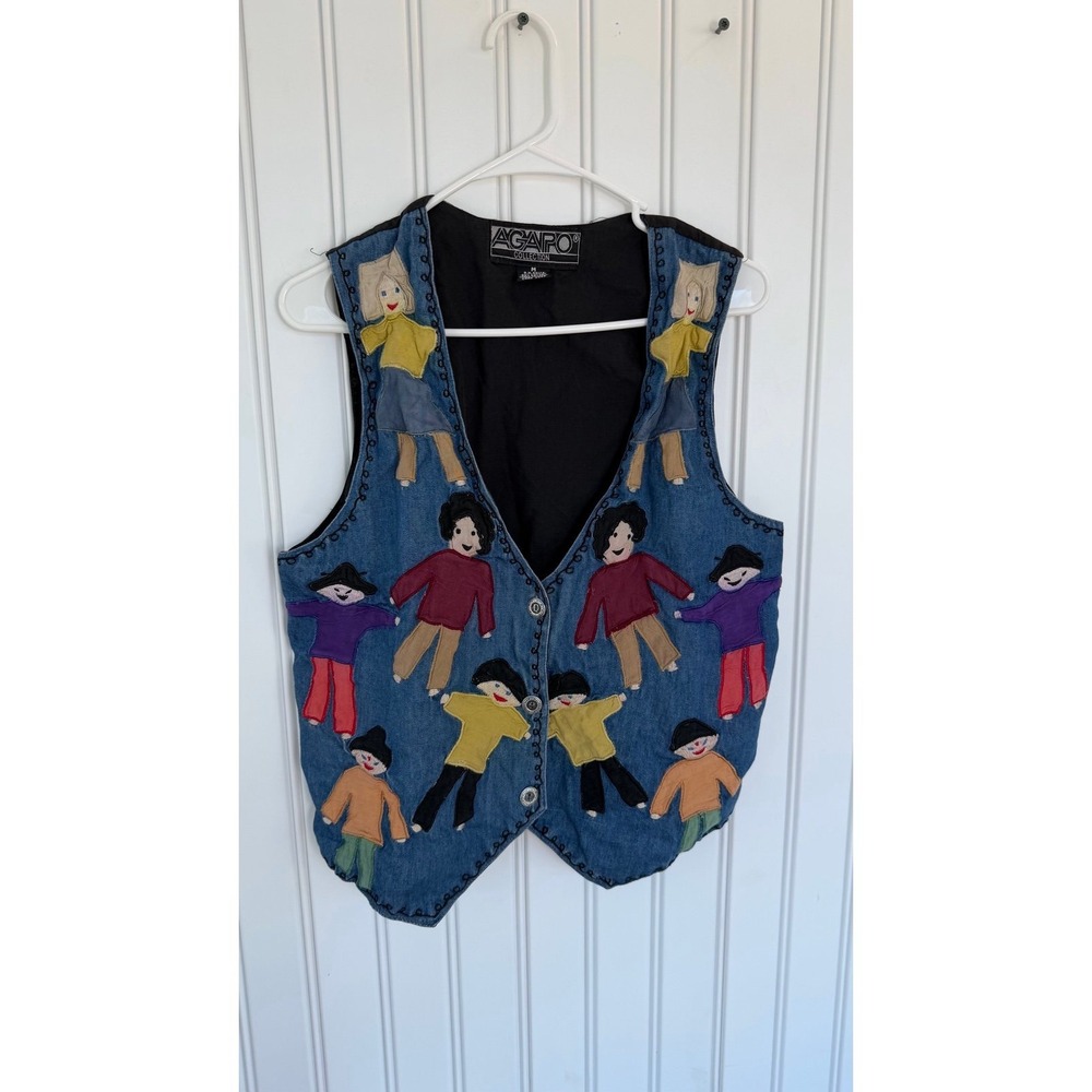 Vintage VTG vest agapo grandmacore children teacher daycare preschool top funky